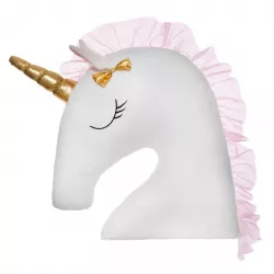 Cuscino a forma di unicorno bianco e oro - Kids