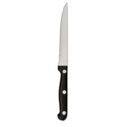 Set 6 coltelli da bistecca in acciaio inox cromo e manico nero