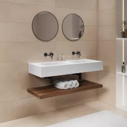 Lavabo doppio 120X46 cm bianco opaco - Agua