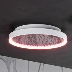 Soffione doccia Ø 30 cm ad incasso con cassa bluethoot led bianco - Rain Led