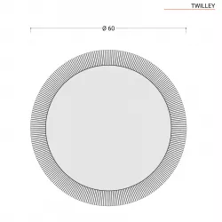 Specchio Ø 60 cm con cornice in corda di carta intrecciata - Twilley