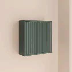 Pensile bagno 45x45 cm con anta verde montagna cannettato - Konai