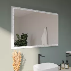 Specchio led 120x80 cm bianco opaco con accensione touch - Yorli