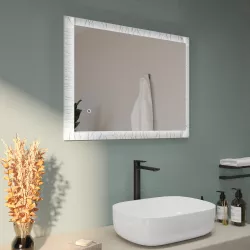 Specchio led 60x80 cm bianco opaco con accensione touch - Yorli