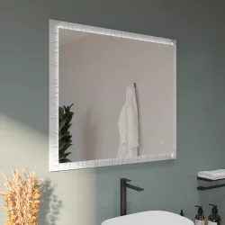 Specchio led 90x80 cm bianco opaco con accensione touch - Yorli