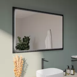 Specchio led 120x80 cm nero opaco con accensione touch - Yorli