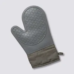 Guanto da cucina in silicone grigio e cotone