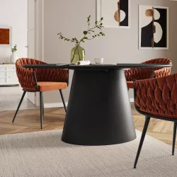 Tavolino rotondo 60 cm in legno nero - Gourmel