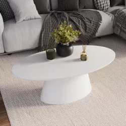 Tavolo da pranzo rotondo 80 cm con piano effetto marmo bianco e oro -  Tulipano