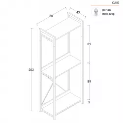 Appendiabiti metallo-legno nero 35x25x170h cm