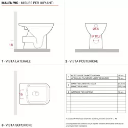 Vaso con scarico verticale da 36,5 cm in porcellana bianca Dama Roca -  Habitium®