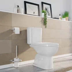 Vaso monoblocco con scarico a terra e sedile bianco - Malen
