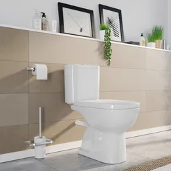 Vaso monoblocco con scarico a parete e sedile bianco - Malen