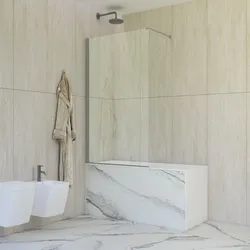 Parete sopravasca walk-in 90 cm in cristallo temperato 6 mm trasparente 150 h cm - Japan
