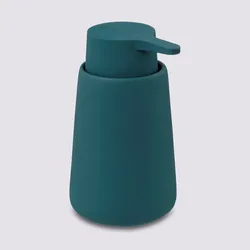 Dispender per sapone in gres blu petrolio- Noix