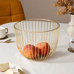 Cesto centrotavola rotondo 22 cm in acciaio oro