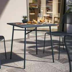 Tavolo da giardino 70x70 cm in acciaio blu notte - Faber