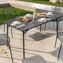 Tavolo da giardino 150x80 cm in acciaio nero - Faber