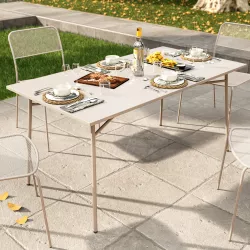 Tavolo da giardino 150x80 cm in acciaio tortora - Faber