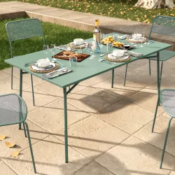 Tavolo da giardino 150x80 cm in acciaio verde marino - Faber