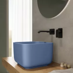 Lavabo d'appoggio 36,5x24,5 h cm azzurro polvere opaco - Capital