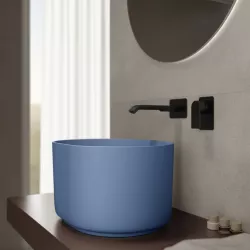 Lavabo d'appoggio 45,5x25 h cm azzurro polvere opaco - Capital