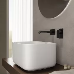 Lavabo d'appoggio 46,5x25 h cm bianco opaco - Capital