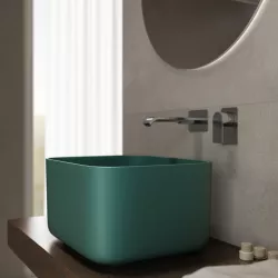 Lavabo d'appoggio 46,5x25 h cm verde inglese opaco - Capital