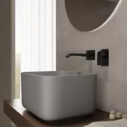 Lavabo d'appoggio 46,5x25 h cm grigio ares opaco - Capital