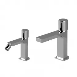 Set miscelatore lavabo e bidet senza scarico cromato - Surf