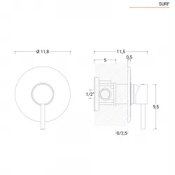 Set miscelatore lavabo alto e bidet senza scarico con incasso doccia  cromato - Surf