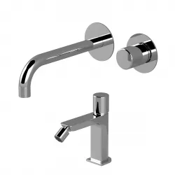 Set miscelatore incasso lavabo e bidet senza scarico cromato - Surf