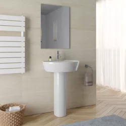 Lavabo con colonna 57 cm in ceramica bianco - Clear