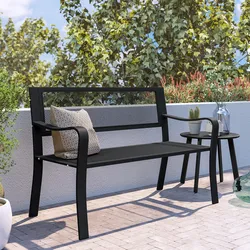 Panchina 2 posti in acciaio nero - Faber