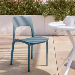 Sedia da giardino impilabile in polipropilene blu - Arabella