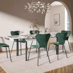 Tavolo allungabile 160-220x90 cm con piano in ceramica bianco effetto marmo e gambe nere - Convito