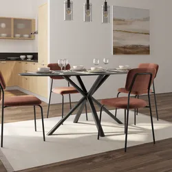 Tavolo 180x90 cm con piano in ceramica nero marquina e gambe nere - Tastro