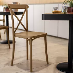 Sedia da interno impilabile in polipropilene cappuccino - Demetra