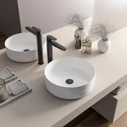 Lavabo d'appoggio 40x13 cm in ceramica bianco - Cloe