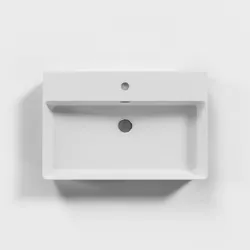 Lavabo 70 x 13h cm in ceramica bianco lucido - Script