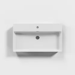 Lavabo 80 x 13h cm in ceramica bianco lucido - Script