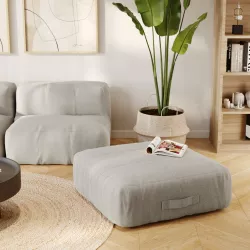 Maxi pouf in tessuto olefin grigio chiaro - Baku