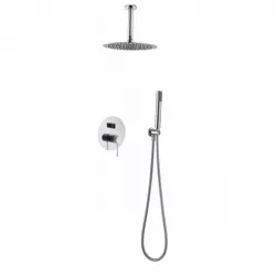 Set incasso doccia con soffione a soffitto in acciaio inox e doccino cromato - Mariel Top