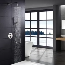 Set incasso doccia con soffione a parete e doccino in acciaio inox cromato - Gum