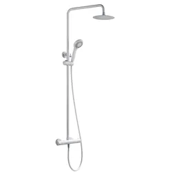 Colonna doccia termostatica 130 h cm in acciaio inox bianco opaco - Rye