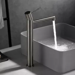 Miscelatore lavabo alto nikel spazzolato - Mariel