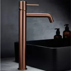 Miscelatore lavabo alto oro rosa spazzolato - Euforia