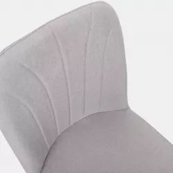 Set 4 sedie da interni imbottite in tessuto grigio ghiaccio - Knos