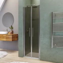 Box doccia nicchia 70 cm saloon con vetro anticalcare bronzato e profilo cromo 195h - Lost