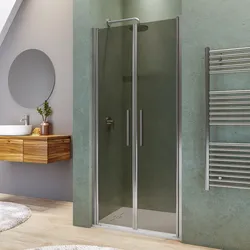 Box doccia nicchia 90 cm saloon con vetro anticalcare bronzato e profilo cromo 195h - Lost